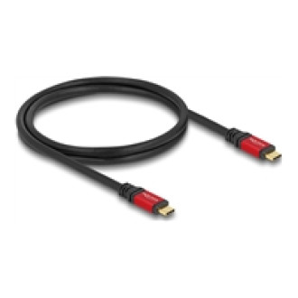 DELOCK USB 2.0 Kabel USB Type-C Stecker zu Stecker PD 3.1 240 W E-Marker 1m rot Metall