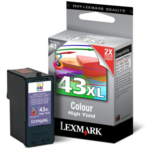 Original Cartouche à tête d'impression couleur Lexmark 0018YX143E/43XL color