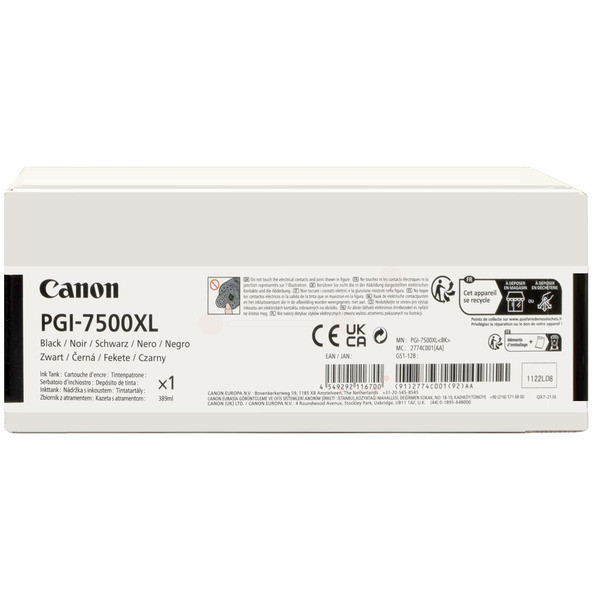 Original Cartouche à tête d'impression noire Canon 2774C001/PGI-7500 BK noir