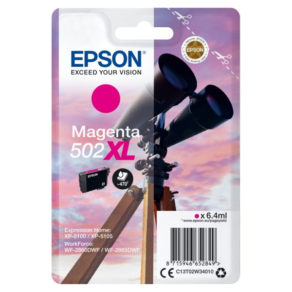 Original Cartouche d'encre magenta Epson C13T02W34010/502XL magenta