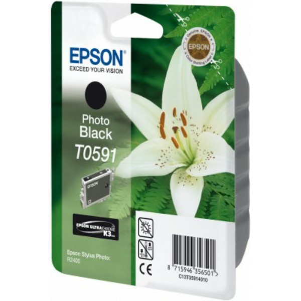 Original Tintenpatrone schwarz Epson C13T05914010/T0591 schwarz foto
