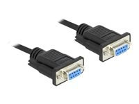 DELOCK Seriell Kabel RS-232 Sub-D9 Buchse zu Buchse Nullmodemmit sch malem Steckergehäuse 0,5m