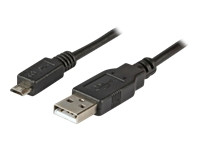 EFB USB2.0 Anschlusskabel Typ A Stecker auf Typ Micro B Stecker 5 polig Classic Schwarz 1m