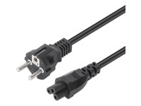 MANHATTAN Stromkabel C5 auf Schutzkonktakt EU CEE7/7 1m Netzkabel Kleeblatt auf 2-pol. europ Schutzkontakt-Stecker 2,5A 250V schwarz